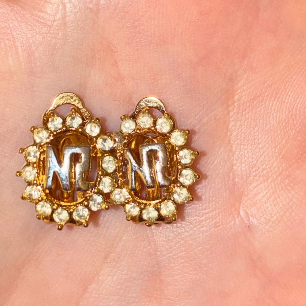 Nina Ricci Gold Floral 'N' Crystal Halo Stud Earrings